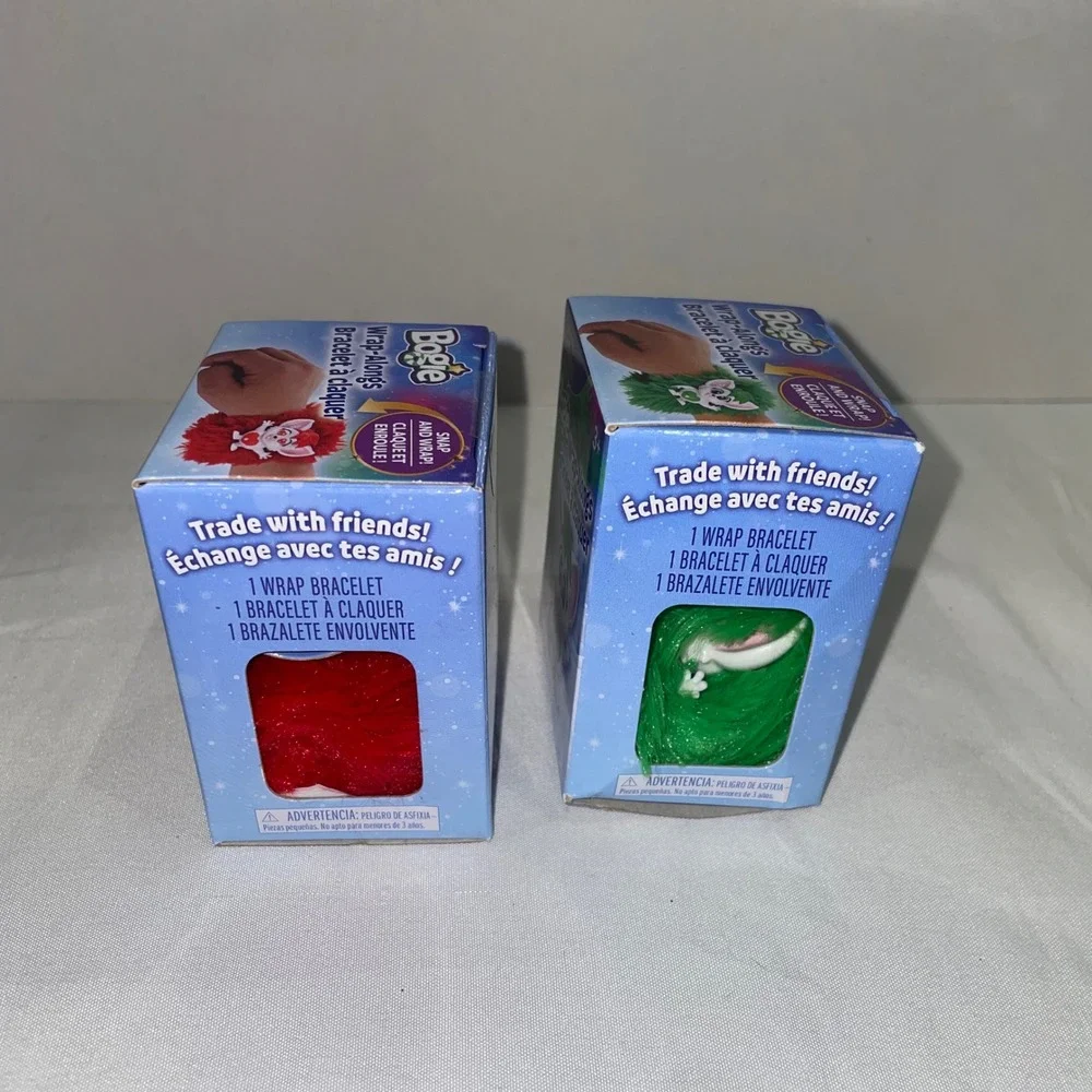 Elf on the Shelf Santaverse Bogie Wrap-Alongs Slap Bracelet Red Green Set of 2